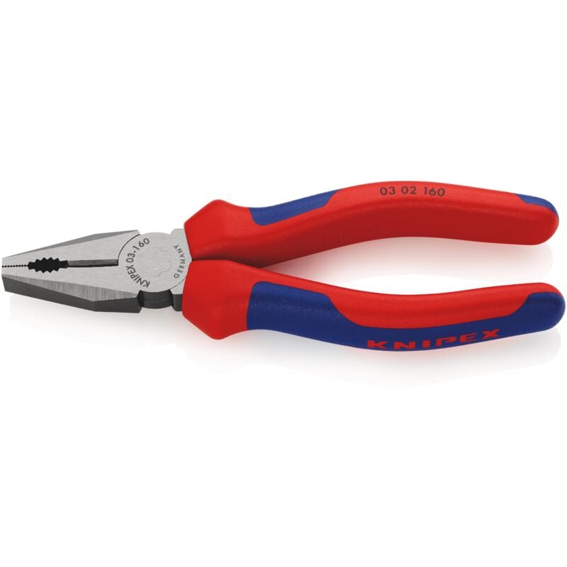 foto del prodotto knipex 03 02 160 pinza universale rivestiti in materiale bicomponente bonderizzata nera 160 mm