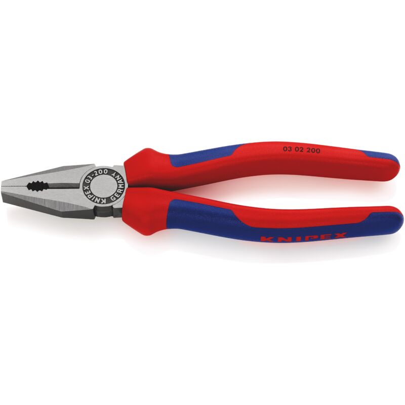 foto del prodotto knipex 03 02 200 pinza universale rivestiti in materiale bicomponente bonderizzata nera 200 mm