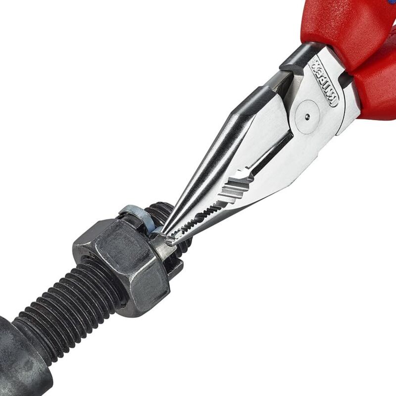 foto del prodotto knipex 08 25 185 sb pinza universale con testa a punta rivestiti in materiale bicomponente cromata 185 mm