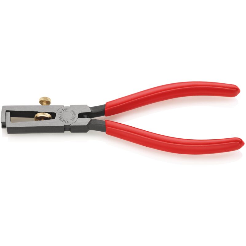 foto del prodotto knipex 11 01 160 pinza spelacavi con molla di apertura universale rivestiti in resina sintetica bonderizzata nera 160 mm
