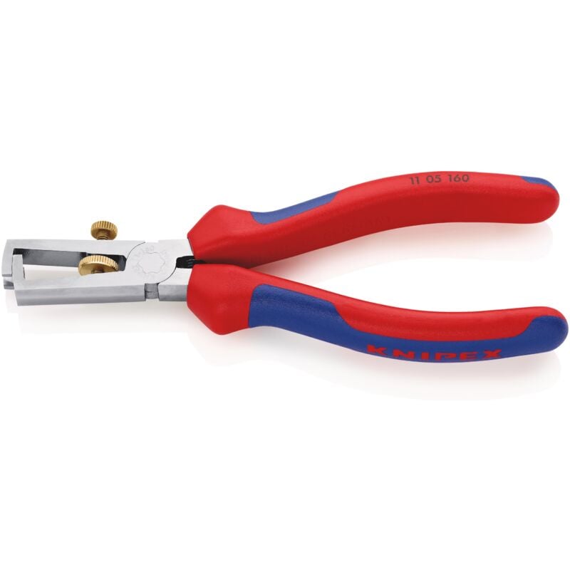 foto del prodotto knipex 11 05 160 pinza spelacavi con molla di apertura universale rivestiti in materiale bicomponente cromata 160 mm
