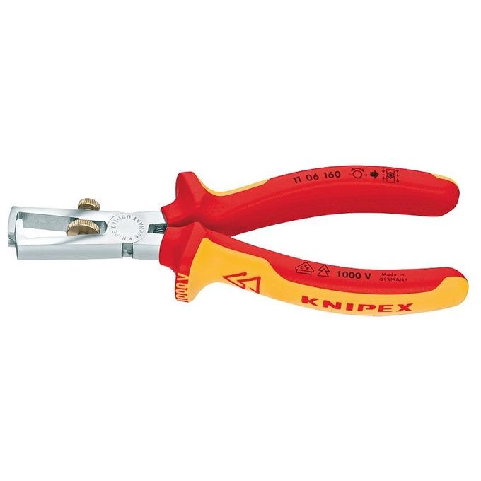 foto del prodotto knipex 11 06 160 pinza spellacavi arancione, rosso