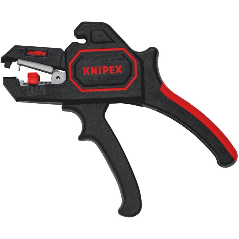 foto del prodotto knipex 12 62 180 sb pinza spelacavi automatica 180 mm confezione self service blister 