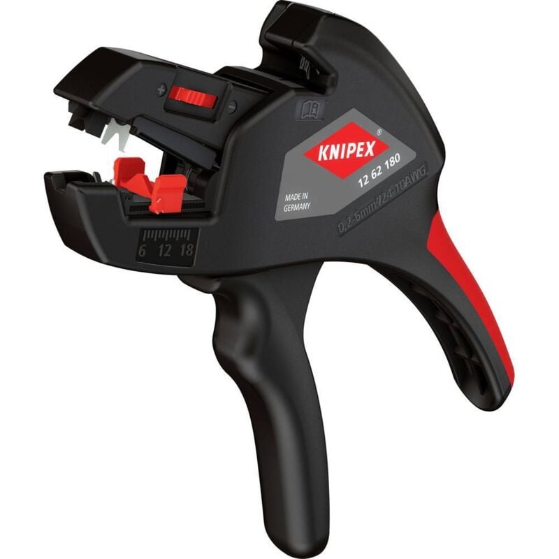 foto del prodotto knipex 1262 12 62 180 pinza spelafili 0.2 fino a 6 mm 10 fino a 24
