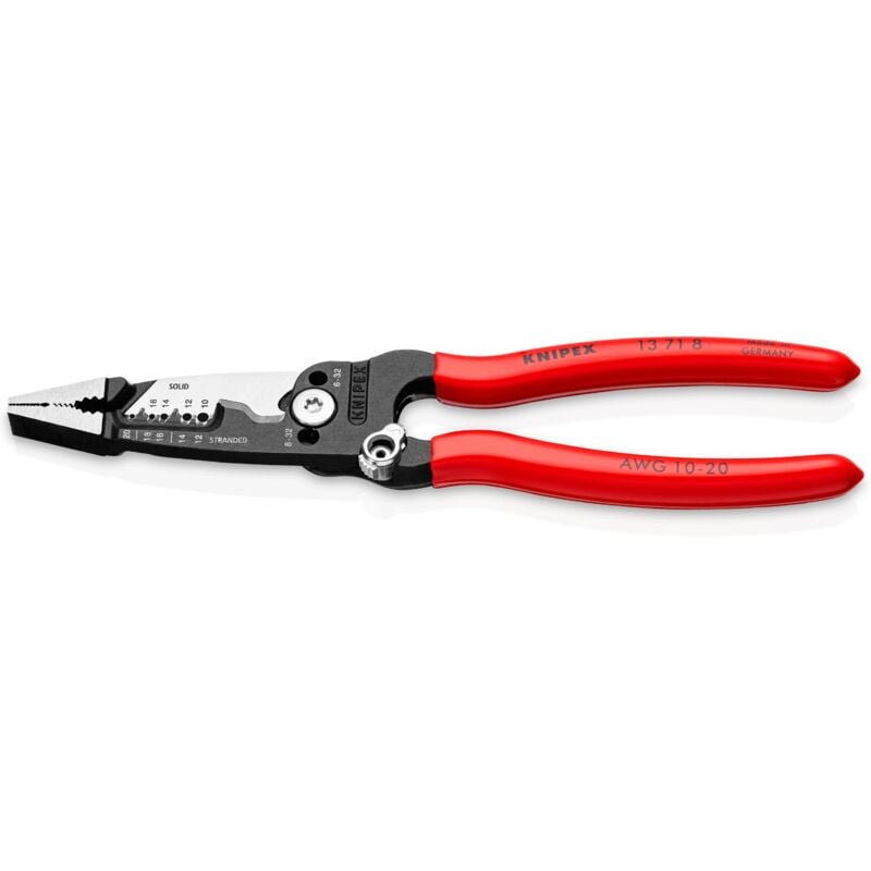 foto del prodotto knipex 13 71 8 wirestripper pinze multifunzione per elettricisti modello americano rivestiti in resina sintetica bonderizzata nera 200 mm