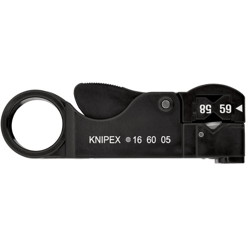 foto del prodotto knipex 16 60 05 sb spelacavi per cavi coassiali 105 mm