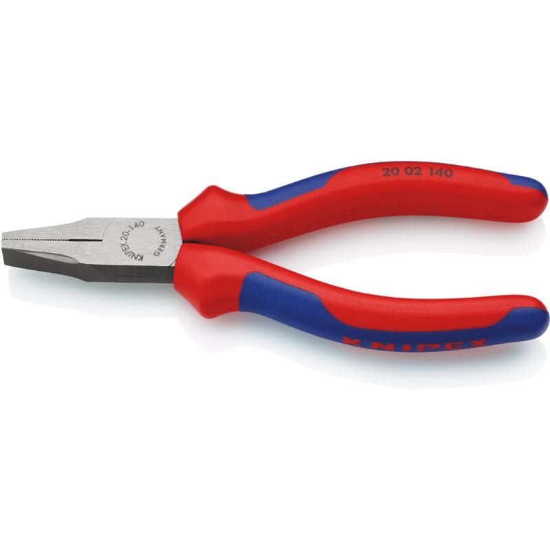 foto del prodotto knipex 20 02 140 pinza per meccanica a becchi piatti diritti rivestiti in materiale bicomponente bonderizzata nera 140 mm