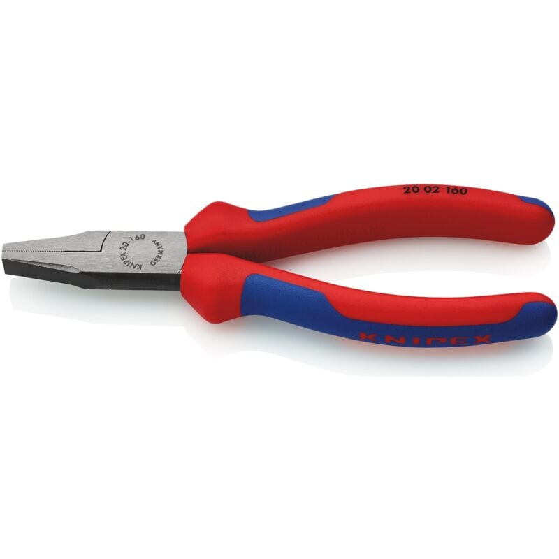 foto del prodotto knipex 20 02 160 pinza per meccanica a becchi piatti diritti rivestiti in materiale bicomponente bonderizzata nera 160 mm