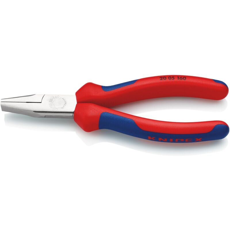 foto del prodotto knipex 20 05 160 pinza per meccanica a becchi piatti diritti rivestiti in materiale bicomponente cromata 160 mm