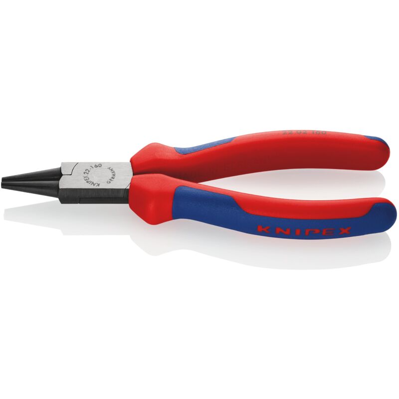 foto del prodotto knipex 22 02 160 pinza a becchi tondi rivestiti in materiale bicomponente bonderizzata nera 160 mm