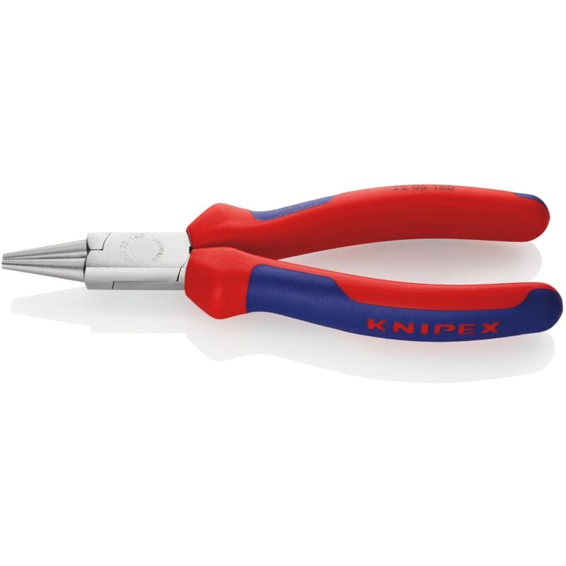 foto del prodotto knipex 22 05 160 pinza a becchi tondi rivestiti in materiale bicomponente cromata 160 mm
