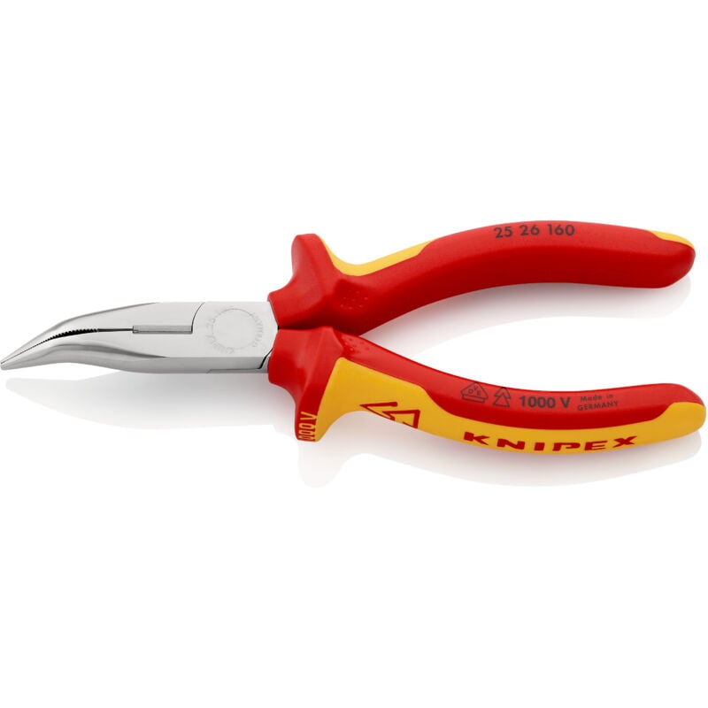 foto del prodotto knipex 25 26 160 pinza per meccanica con becchi mezzotondi con tronchese pinza per radiotecnici isolati con manici rivestiti in materiale
