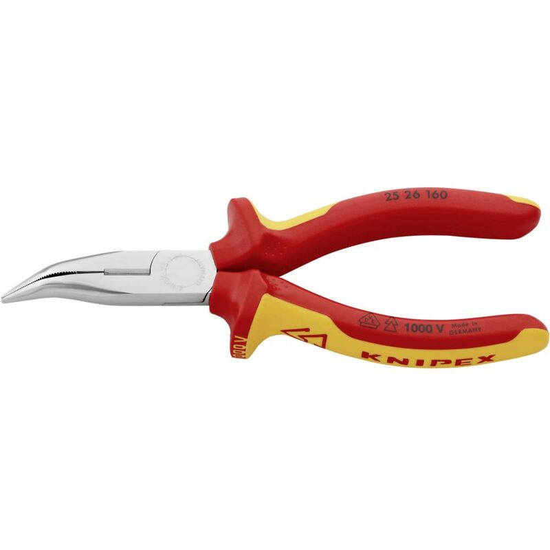 foto del prodotto knipex 25 26 160 vde pinza con becchi mezzotondi angolati 40 acciaio al cromo vanadio 160 mm