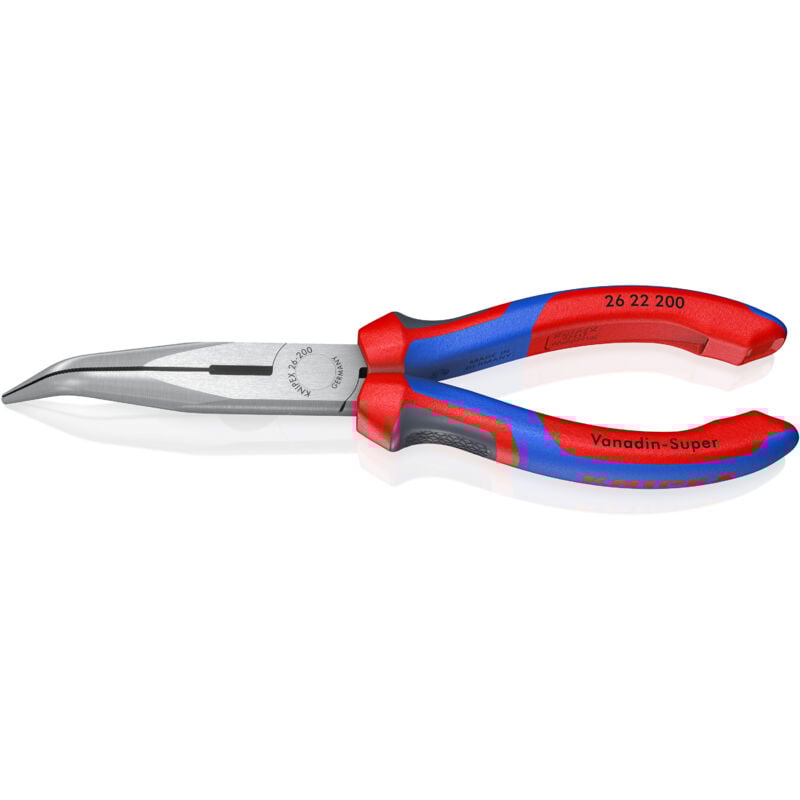 foto del prodotto knipex 26 22 200 pinza per meccanica con becchi mezzotondi con tronchese pinza a becchi di cicogna rivestiti in materiale bicomponente