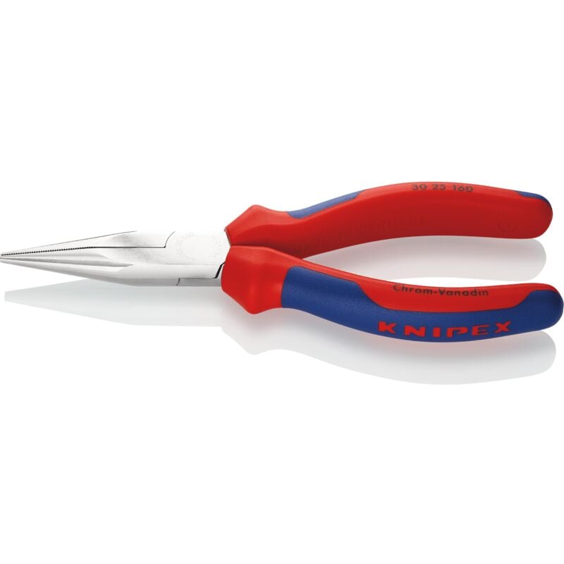 foto del prodotto knipex 30 25 160 pinza per meccanica a becchi lunghi rivestiti in materiale bicomponente cromata 160 mm