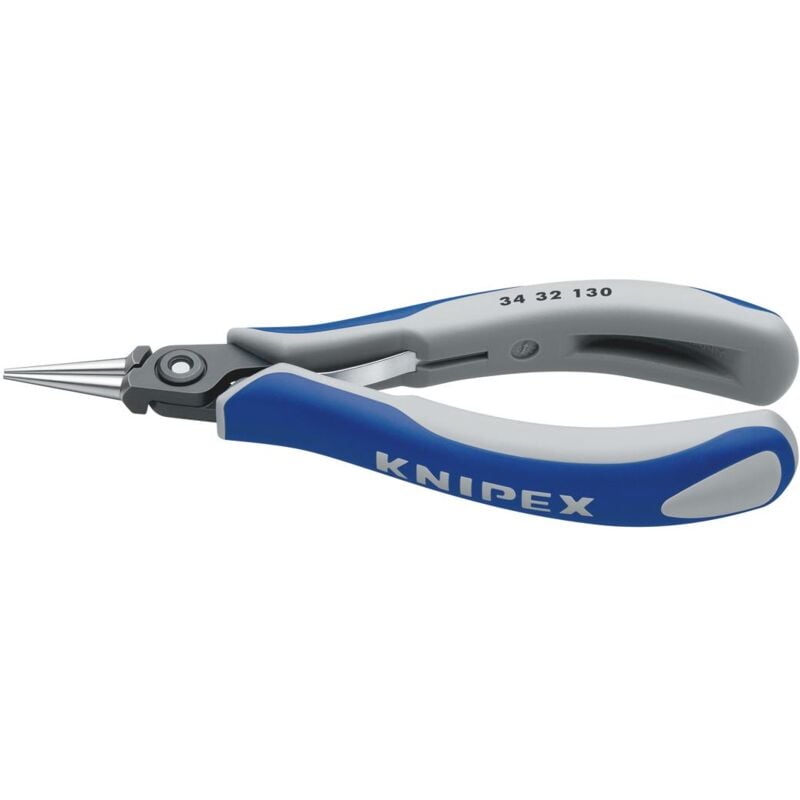 foto del prodotto knipex 34 32 130 pinza di precisione speciale per elettronica rivestiti in materiale bicomponente brunita 135 mm