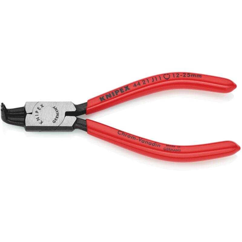 foto del prodotto knipex 44 21 j11 pinza per anelli di sicurezza per anelli di sicurezza interni a fori rivestiti in resina sintetica bonderizzata nera 130 mm