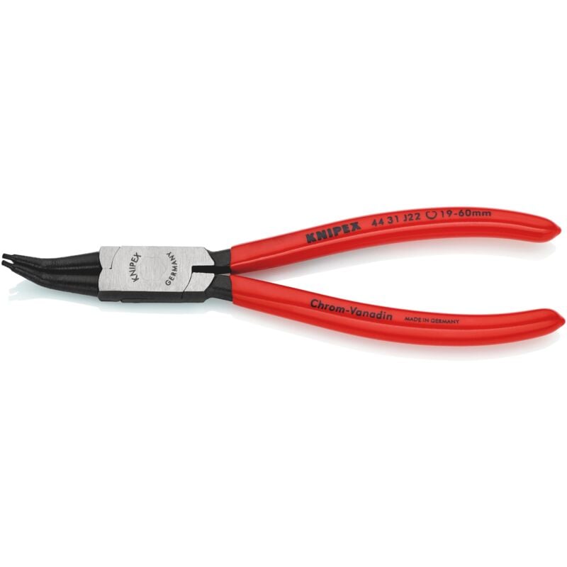 foto del prodotto knipex 44 31 j22 pinza per anelli di sicurezza per anelli di sicurezza interni a fori angolazione a 45 rivestiti in resina sintetica bonderizzata