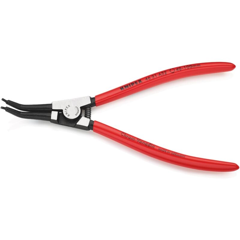 foto del prodotto knipex 46 31 a32 pinza per anelli di sicurezza per anelli di sicurezza esterni su alberi angolazione a 45 rivestiti in resina sintetica