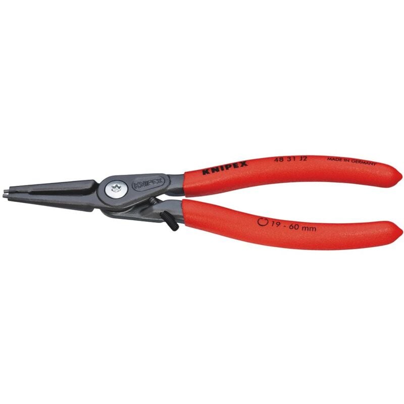 foto del prodotto knipex 48 31 j2 pinza di precisione per anelli di sicurezza per anelli di sicurezza interni a fori con meccanismo di limitazione apertura chiusura