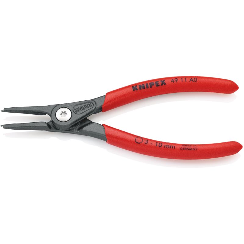 foto del prodotto knipex 49 11 a0 pinza di precisione per anelli di sicurezza per anelli di sicurezza esterni su alberi rivestiti in resina sintetica antiscivolo