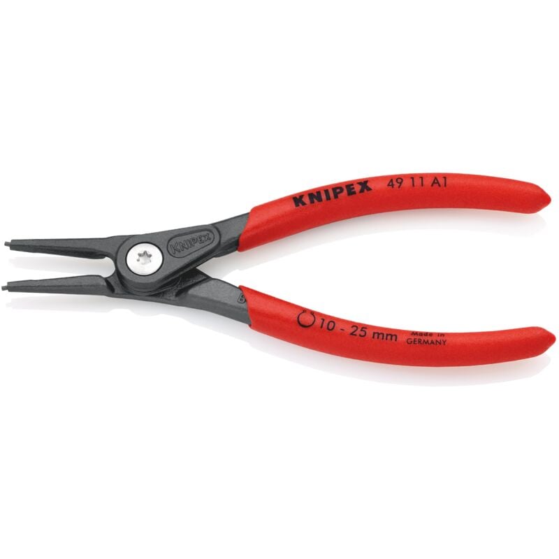 foto del prodotto knipex 49 11 a1 pinza di precisione per anelli di sicurezza per anelli di sicurezza esterni su alberi rivestiti in resina sintetica antiscivolo