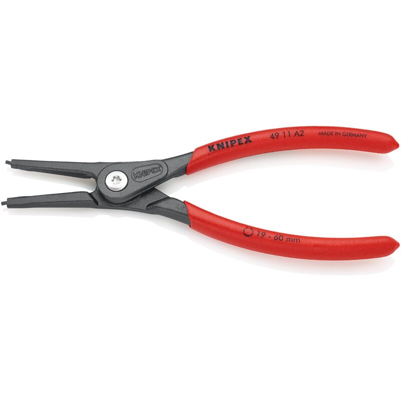 foto del prodotto knipex 49 11 a2 pinza di precisione per anelli di sicurezza per anelli di sicurezza esterni su alberi rivestiti in resina sintetica antiscivolo