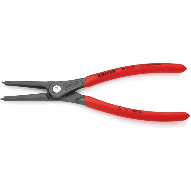 foto del prodotto knipex 49 11 a3 pinza di precisione per anelli di sicurezza per anelli di sicurezza esterni su alberi rivestiti in resina sintetica antiscivolo
