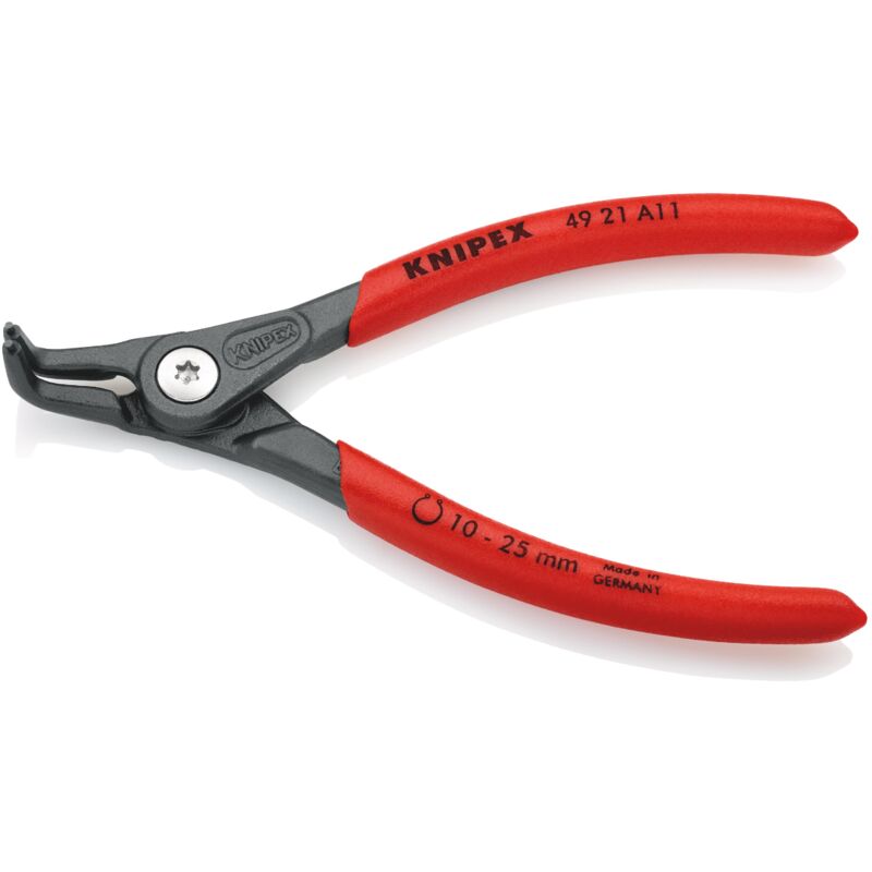 foto del prodotto knipex 49 21 a11 pinza di precisione per anelli di sicurezza per anelli di sicurezza esterni su alberi rivestiti in resina sintetica antiscivolo