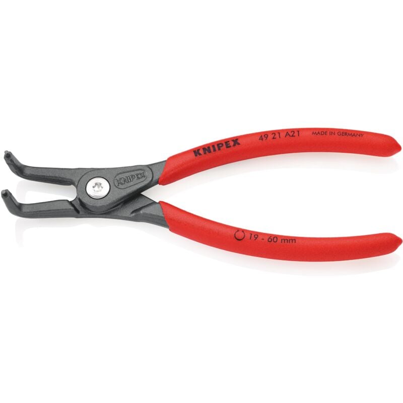 foto del prodotto knipex 49 21 a21 pinza di precisione per anelli di sicurezza per anelli di sicurezza esterni su alberi rivestiti in resina sintetica antiscivolo