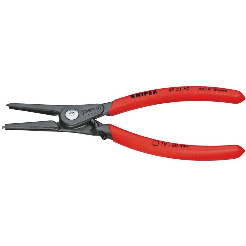 foto del prodotto knipex 49 31 a2 pinza di precisione per anelli di sicurezza per anelli di sicurezza esterni su alberi con meccanismo di limitazione