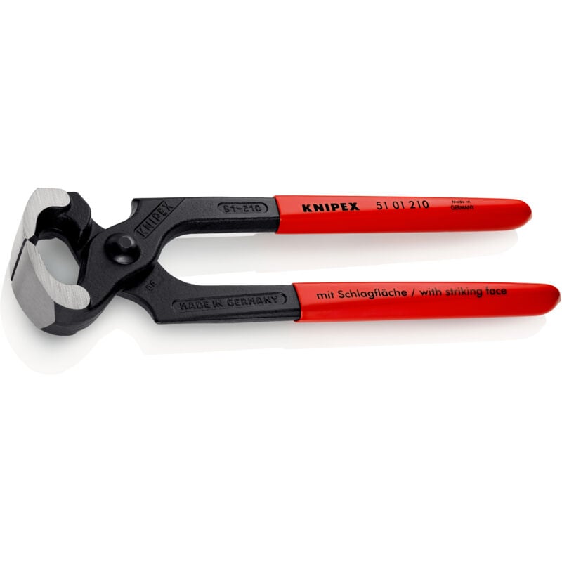 foto del prodotto knipex 51 01 210 tenaglia a martello rivestiti in resina sintetica atramentata nera 210 mm