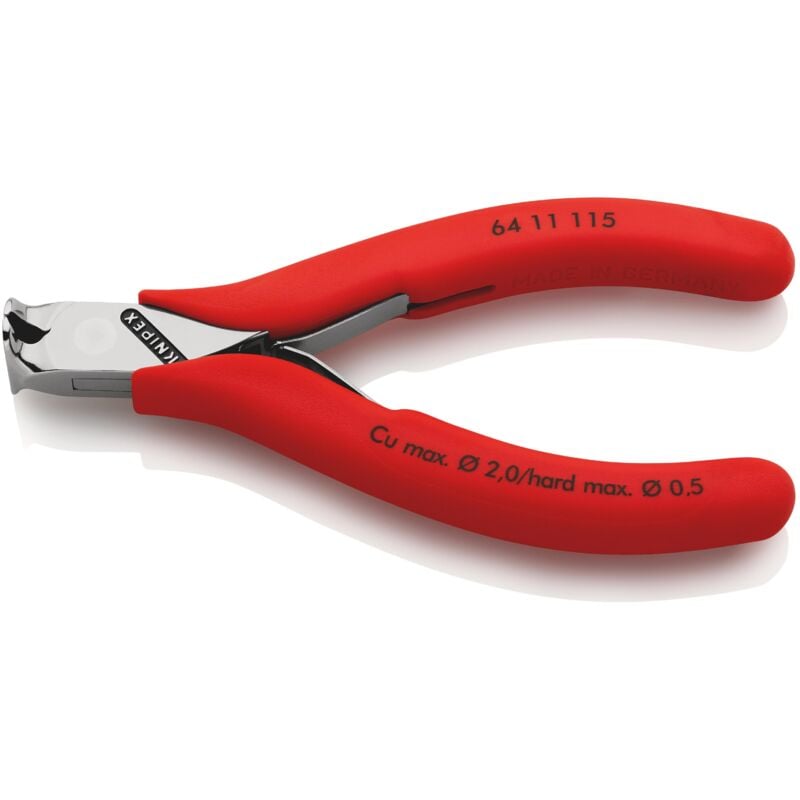 foto del prodotto knipex 64 11 115 tronchese per elettronica con tagliente frontale rivestiti in resina sintetica 115 mm