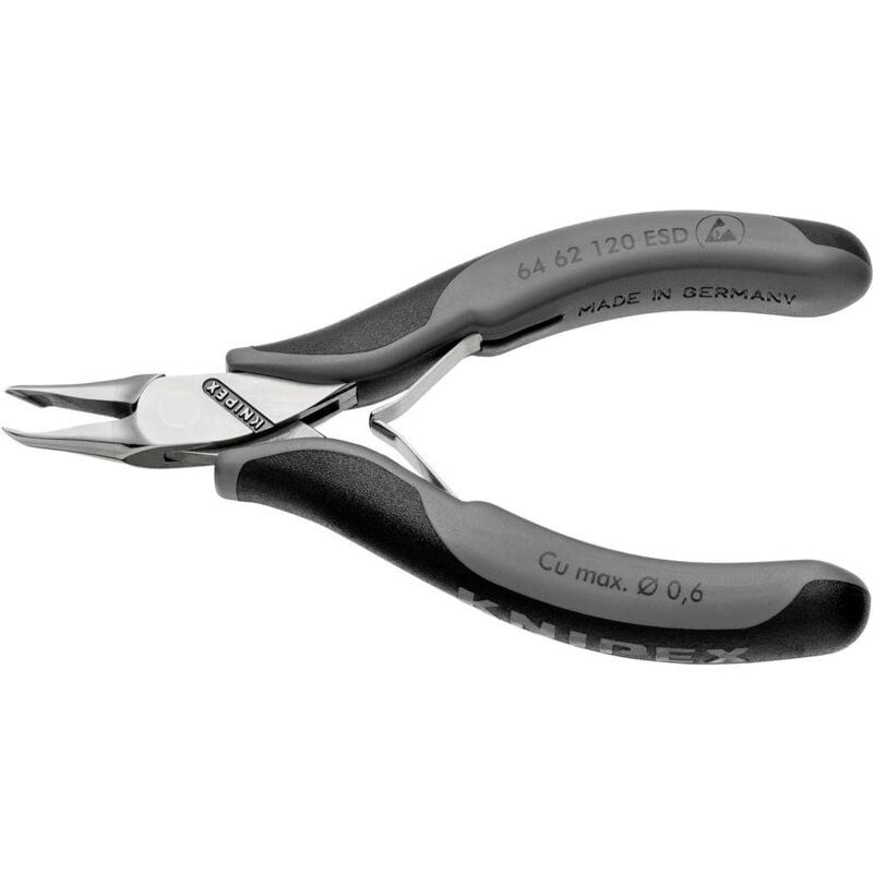 foto del prodotto knipex 64 62 120 esd elettronica e meccanica di precisione tronchese con tagliente frontale con sfaccettatura 120 mm