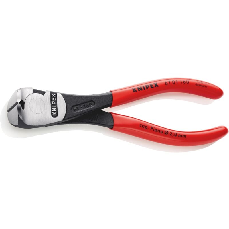 foto del prodotto knipex 67 01 160 tronchese per meccanica con tagliente frontale tipo forte rivestiti in resina sintetica bonderizzata nera 160 mm