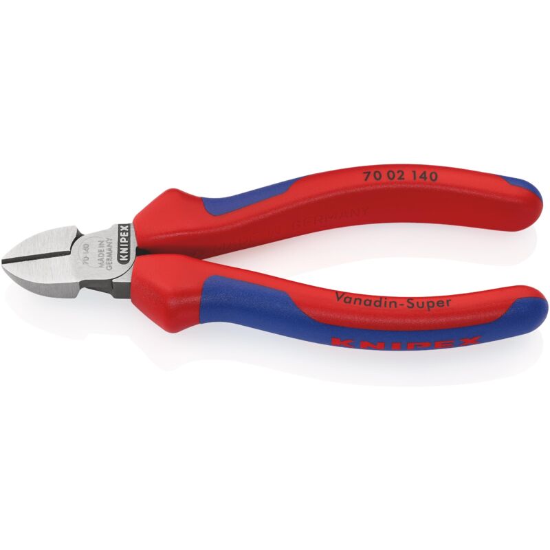 foto del prodotto knipex 70 02 140 tronchese laterale per meccanica rivestiti in materiale bicomponente bonderizzata nera 140 mm