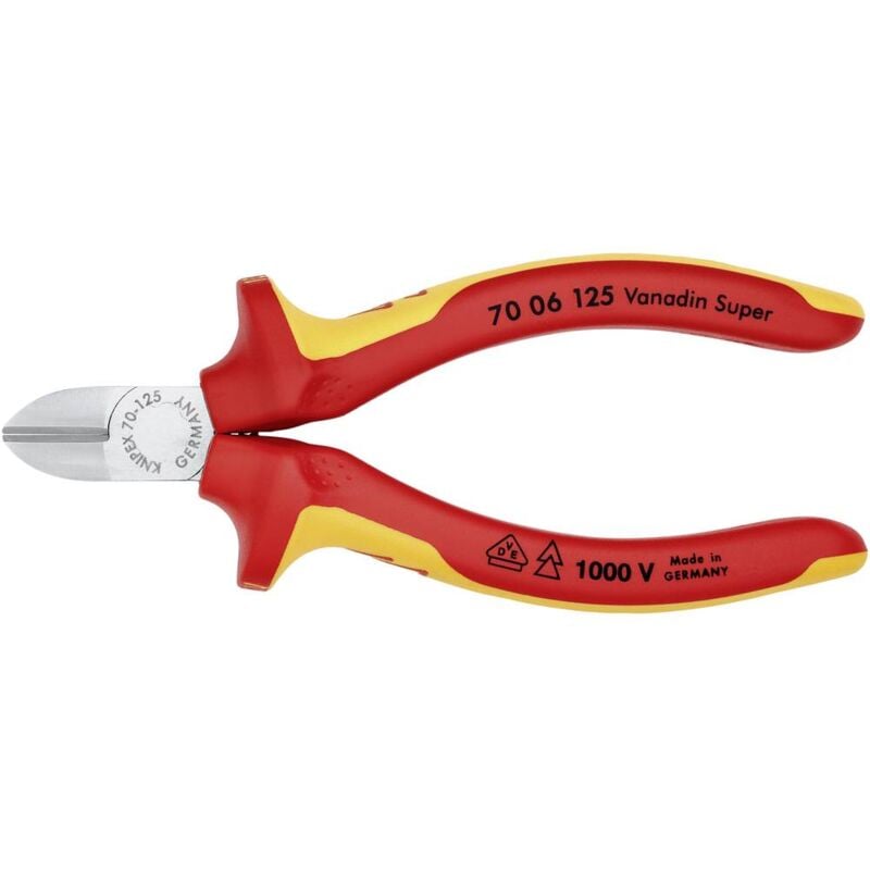 foto del prodotto knipex 70 06 125 vde tronchese laterale con sfaccettatura 125 mm