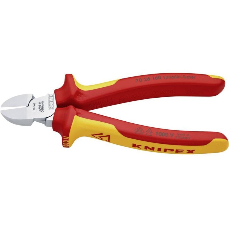 foto del prodotto knipex 70 26 160 vde tronchese laterale con sfaccettatura 160 mm