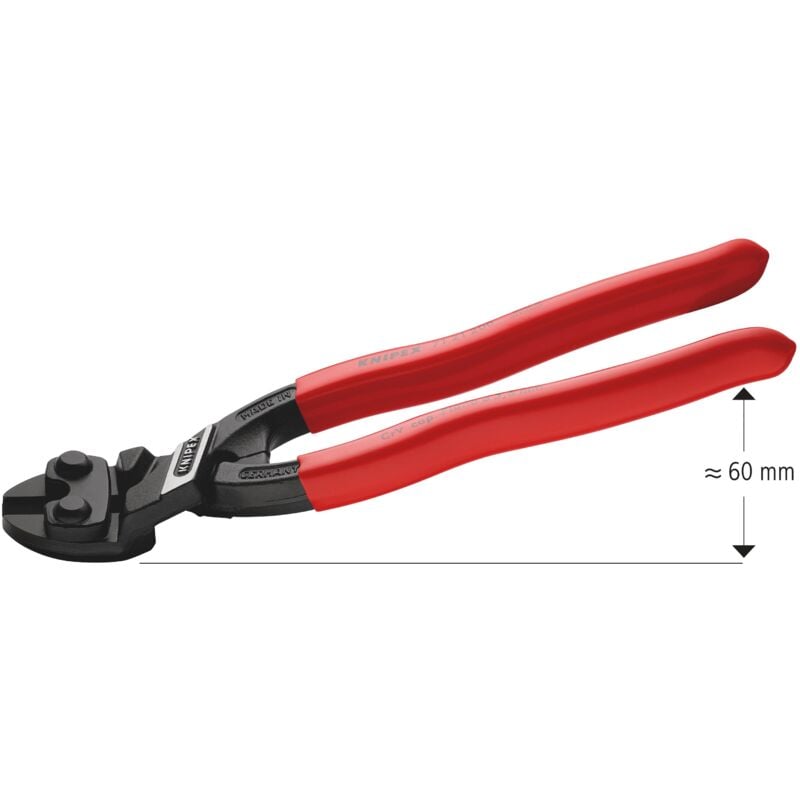 foto del prodotto knipex 71 21 200 cobolt tronchese a doppia leva rivestiti in resina sintetica bonderizzata nera 200 mm