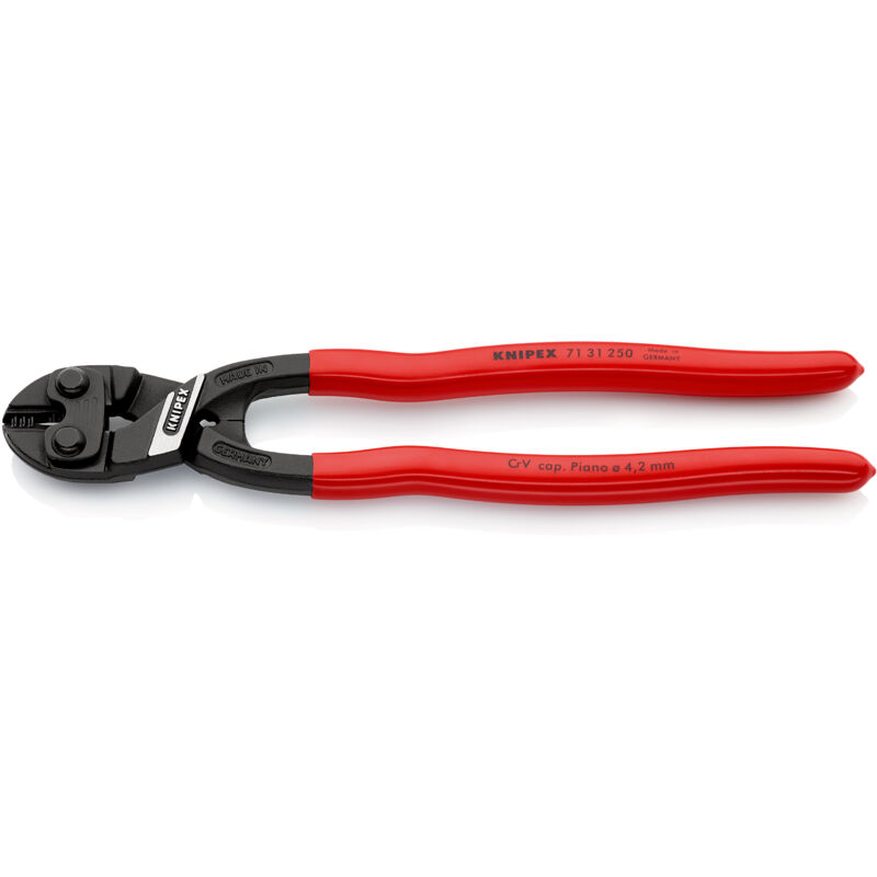 foto del prodotto knipex 71 31 250 cobolt xl tronchese a doppia leva rivestiti in resina sintetica atramentata nera 250 mm