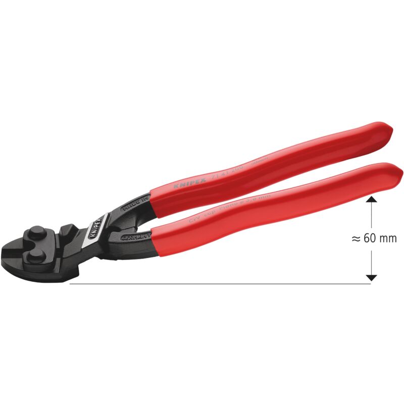foto del prodotto knipex 71 41 200 cobolt tronchese a doppia leva rivestiti in resina sintetica bonderizzata nera 200 mm