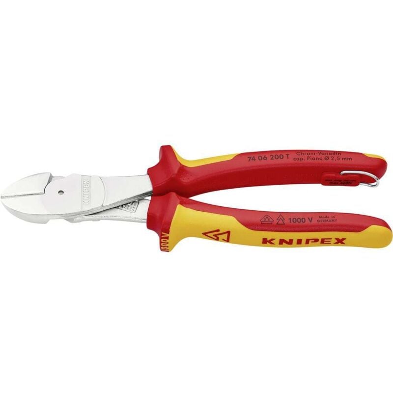 foto del prodotto knipex 74 06 200 t vde tronchese con taglienti laterali tipo forte 200 mm