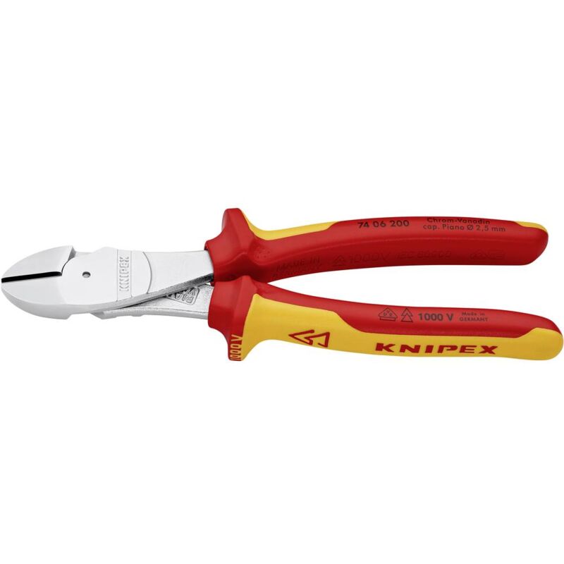 foto del prodotto knipex 74 06 200 vde tronchese laterale con sfaccettatura 200 mm