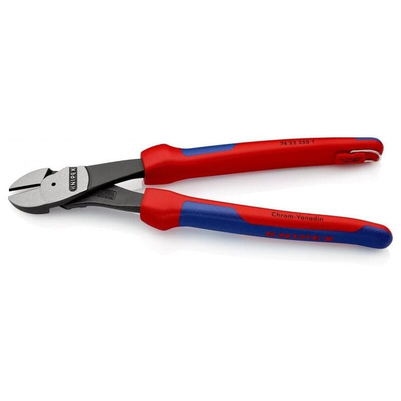 foto del prodotto knipex 74 22 250 t tronchese laterale per meccanica tipo forte rivestiti in materiale bicomponente, con anello di fissaggio incorporato per