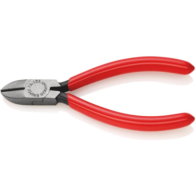 foto del prodotto knipex 76 01 125 tronchese laterale per meccanica per elettromeccanica rivestiti in resina sintetica bonderizzata nera 125 mm
