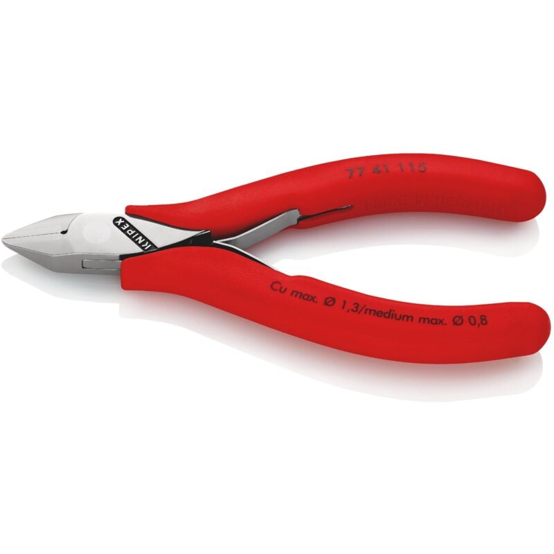foto del prodotto knipex 77 41 115 tronchese laterale per elettronica rivestiti in materiale bicomponente 115 mm