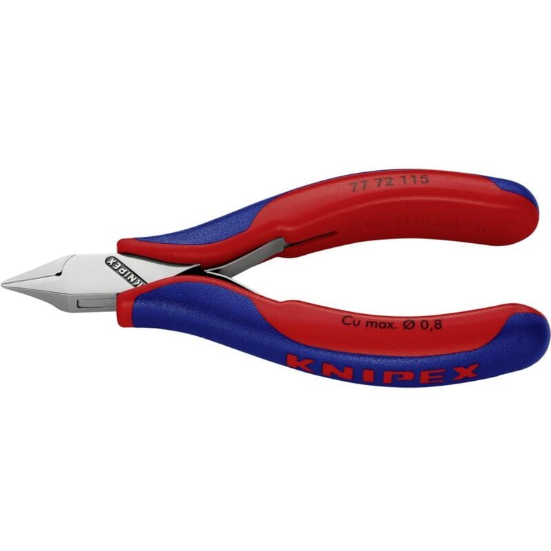 foto del prodotto knipex 77 72 115 elettronica e meccanica di precisione tronchese laterale con sfaccettatura 115 mm