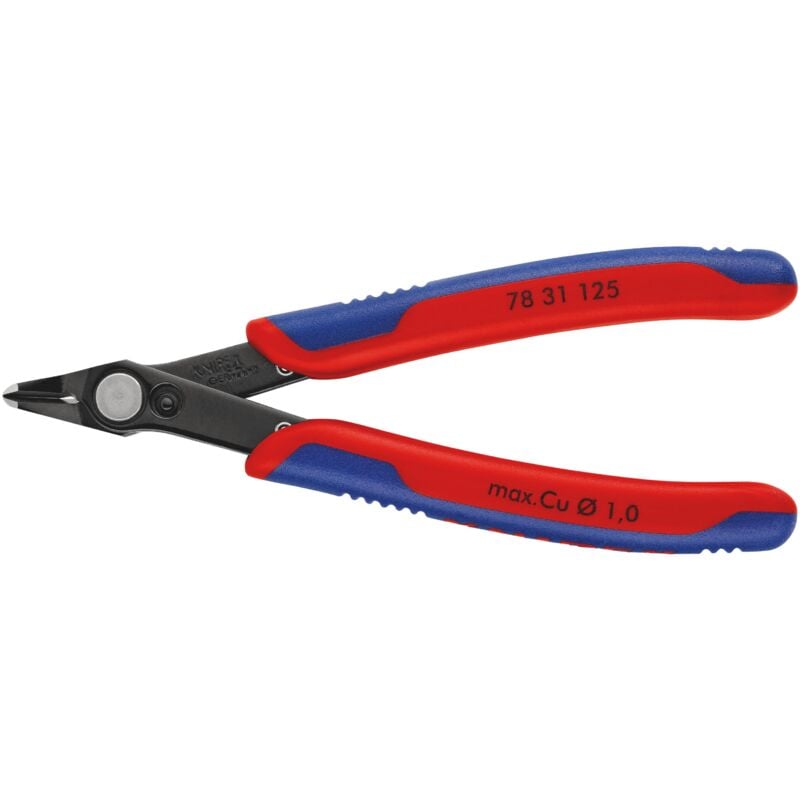 foto del prodotto knipex 78 31 125 electronic super knips rivestiti in materiale bicomponente brunita 125 mm