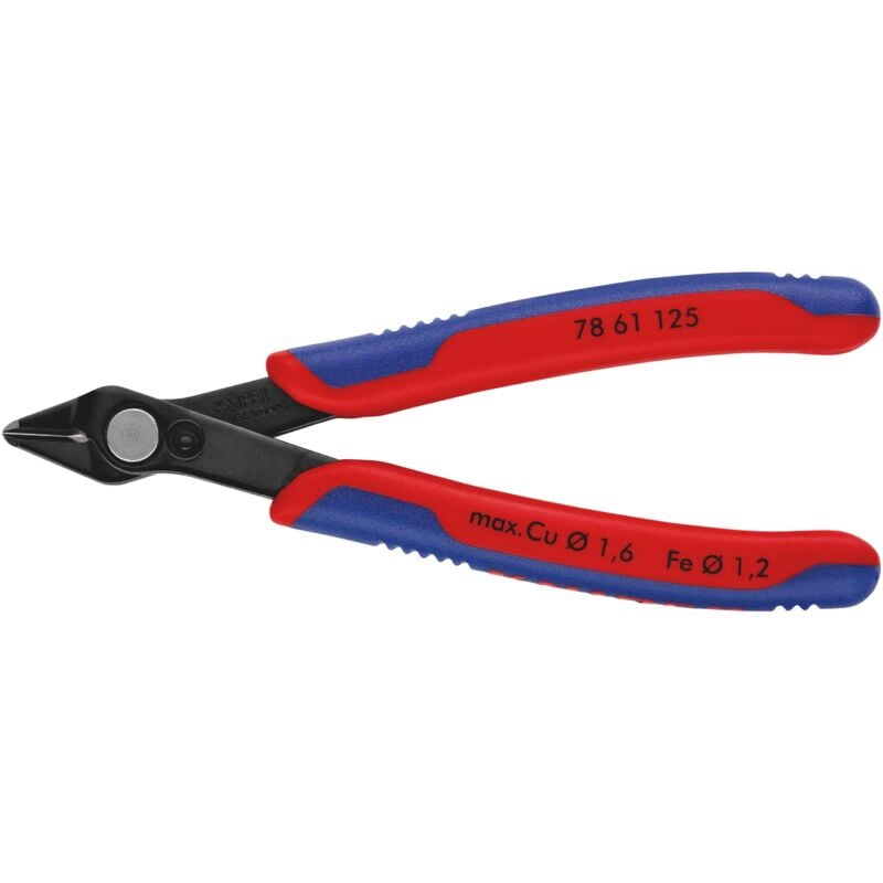 foto del prodotto knipex 78 61 125 electronic super knips rivestiti in materiale bicomponente brunita 125 mm