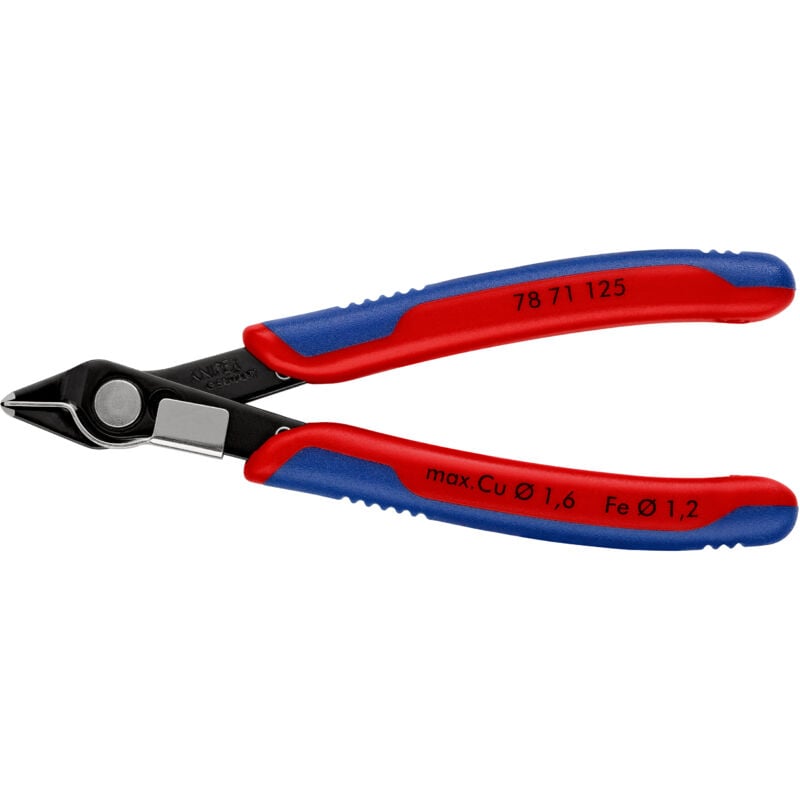 foto del prodotto knipex 78 71 125 electronic super knips rivestiti in materiale bicomponente brunita 125 mm